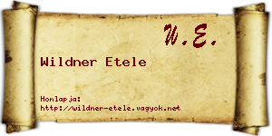 Wildner Etele névjegykártya